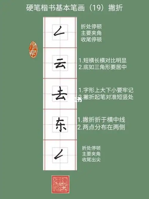 硬笔楷书基本笔画19撇折