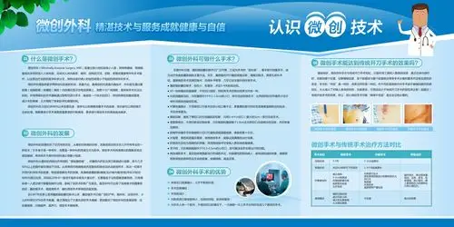 微创外科简介 医院科室宣传栏