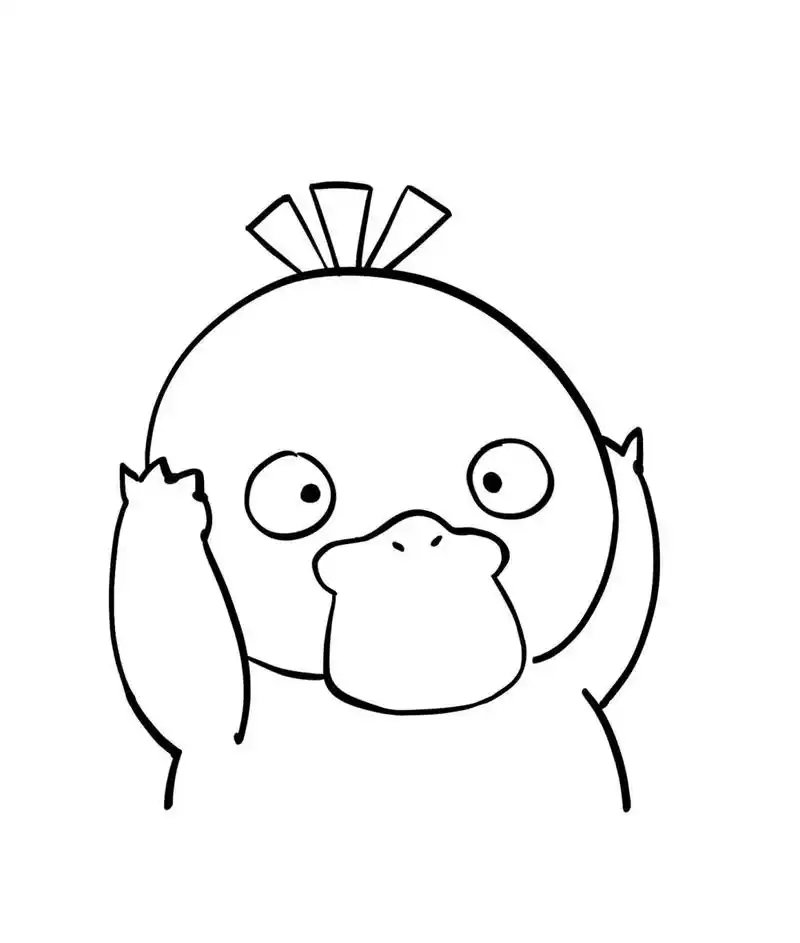简笔画宝可梦系列可爱可达鸭绘制详细过程