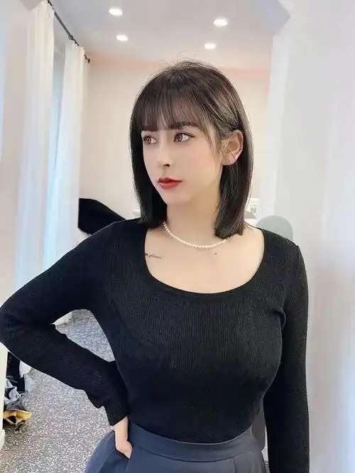 中短发77齐直锁骨发