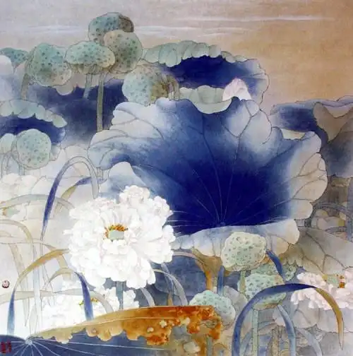 09:17:59贾广健 工笔荷花国画工笔lhx-668同采自zhan