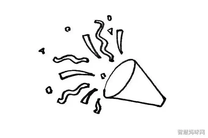 礼花桶幼儿简笔画