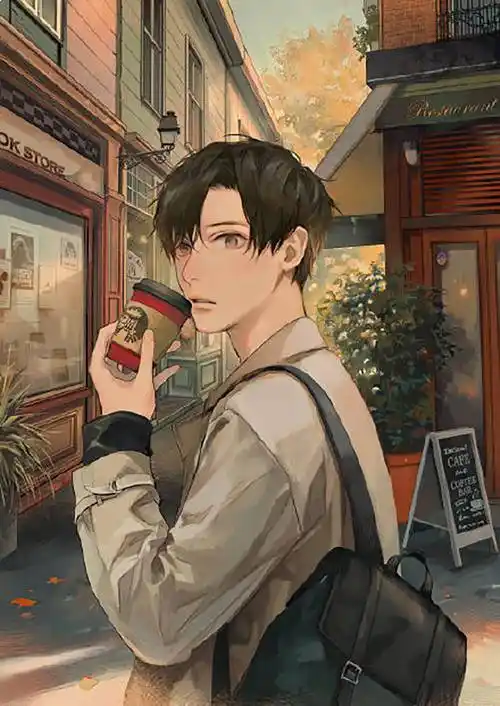 超级温柔和帅气的二次元小哥哥,桀骜不驯,少年气十足_插画_作品_男生