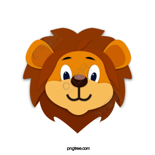 剪纸动物头像可爱卡通狮子头