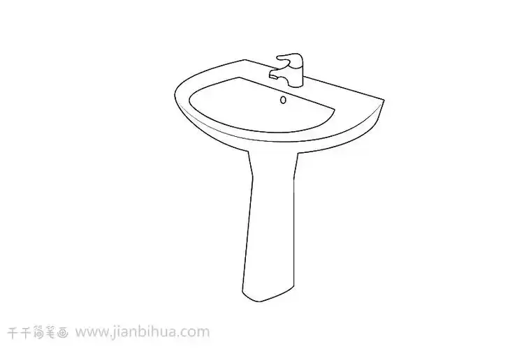 洗手池简笔画教程
