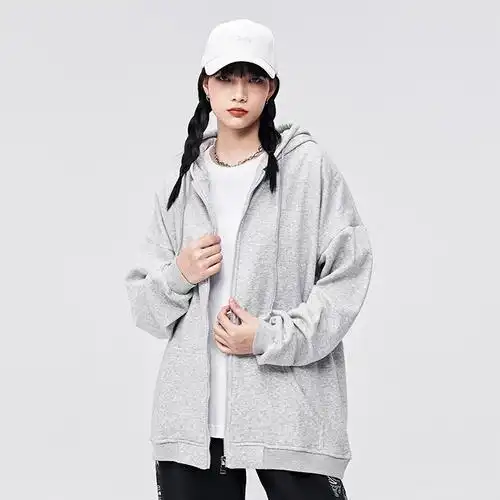 iu李知恩演唱会同款衣服学生纯色宽松拉链开衫连帽卫衣外套男女潮
