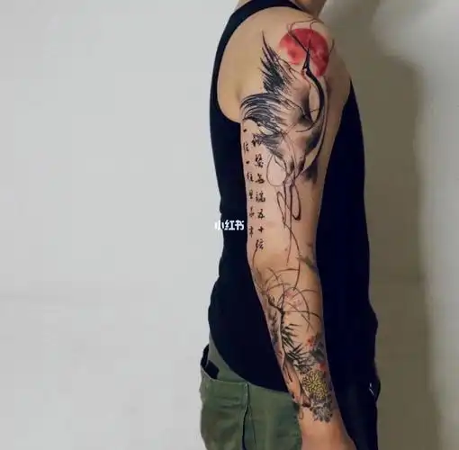 中国风仙鹤纹身