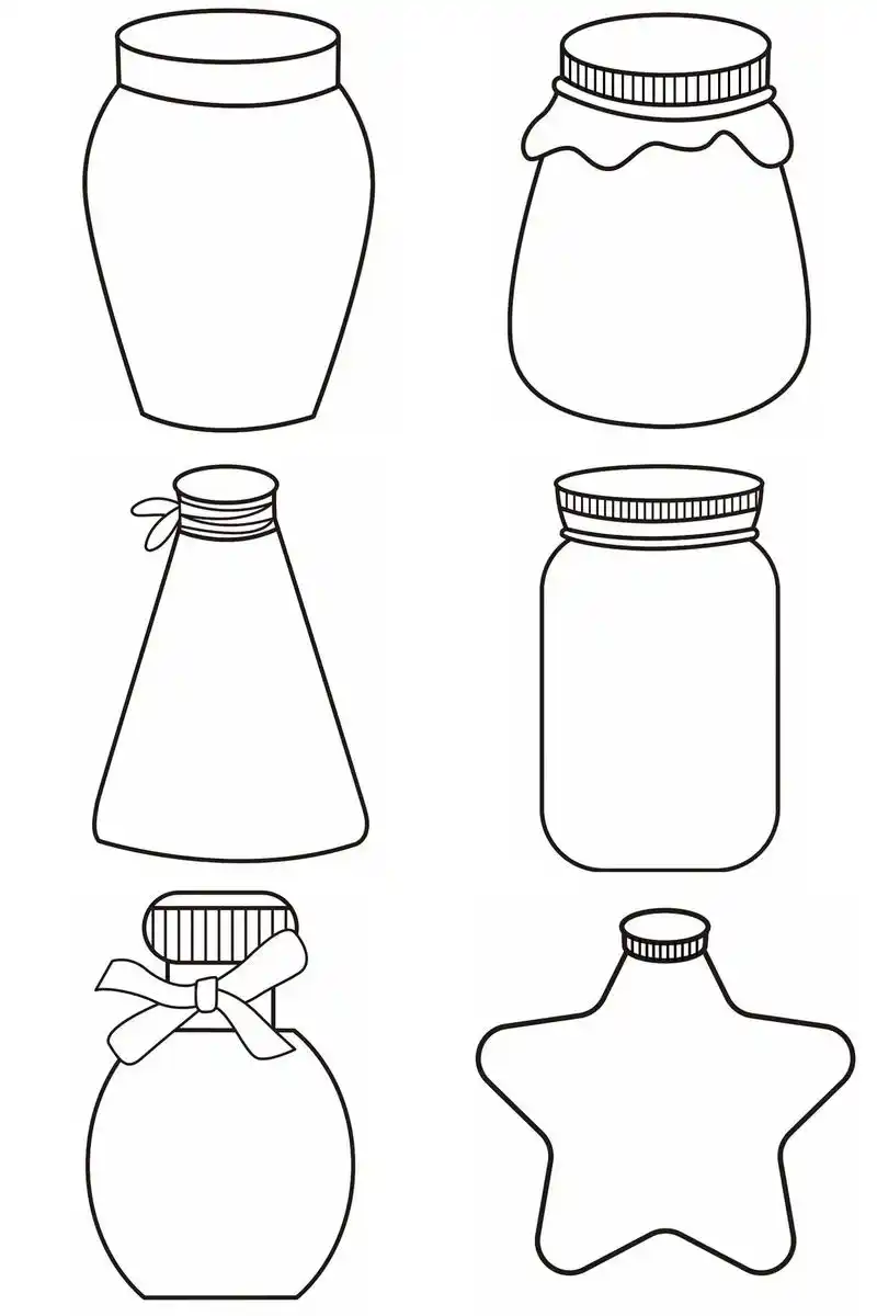 儿童画|瓶子简笔画可打印.瓶子里的春天-幼儿园瓶子简笔画可打 - 抖音