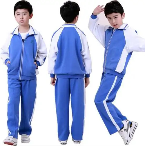 校服深圳小学生秋冬套装男女长袖外套蓝色一条学生校服