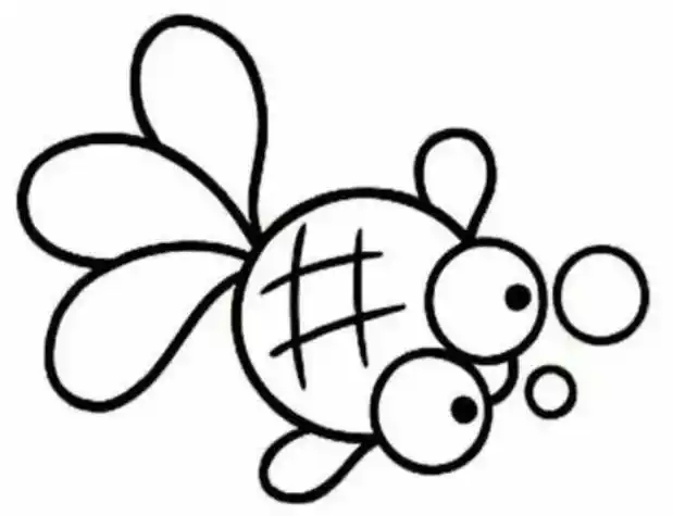 适合新手学习的简笔画手把手教你画一条小金鱼俏皮可爱大眼金鱼简笔画