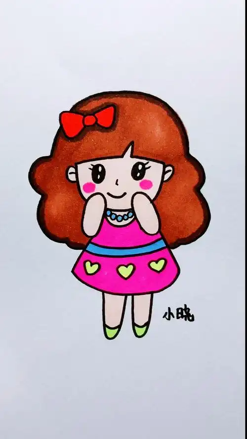 #画画原来如此简单#简笔画可爱的小女孩