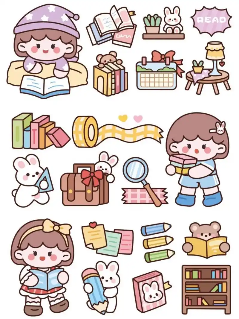 手帐|桃苏日常系列可爱电子手帐贴纸素材 💫 桃苏学习系列创意可爱