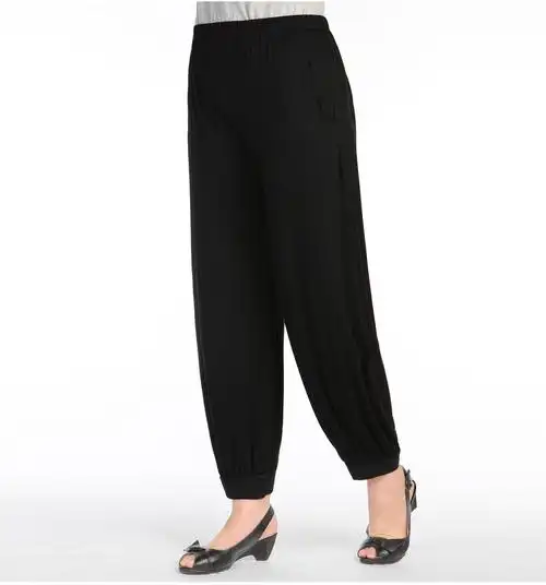 ruilibeika 中老年女裤薄夏休闲莫代尔灯笼裤宽松妈妈加肥加大码九分