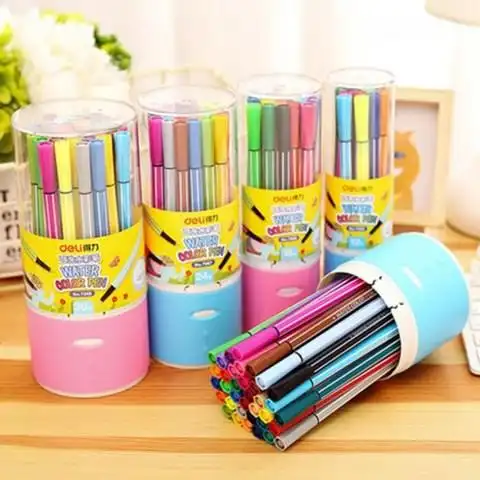 得力水洗无毒水彩笔12色套装