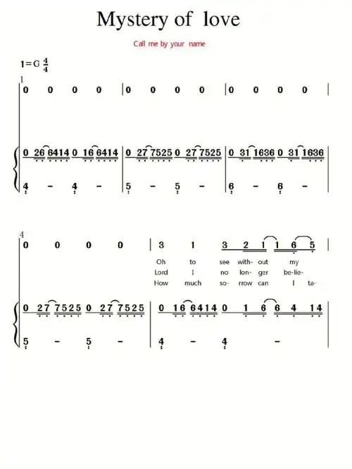78mysteryoflove拇指琴简谱78