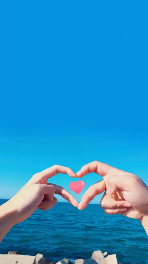 情侣爱心手势一人一半,锁屏图片,高清手机壁纸-回车桌面