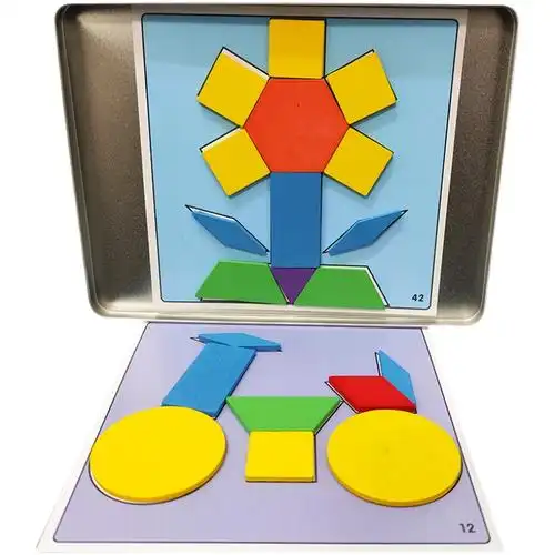 创意磁力贴片七巧板磁性拼图几何几何形形状拼板拼图