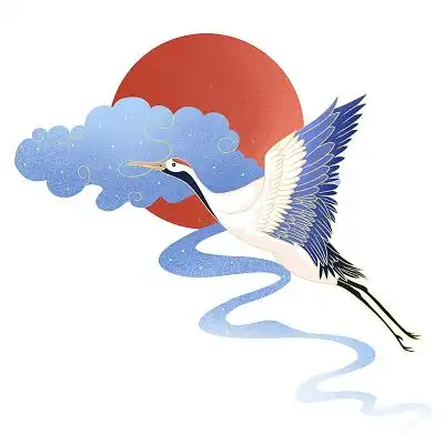 古风仙鹤国风png素材