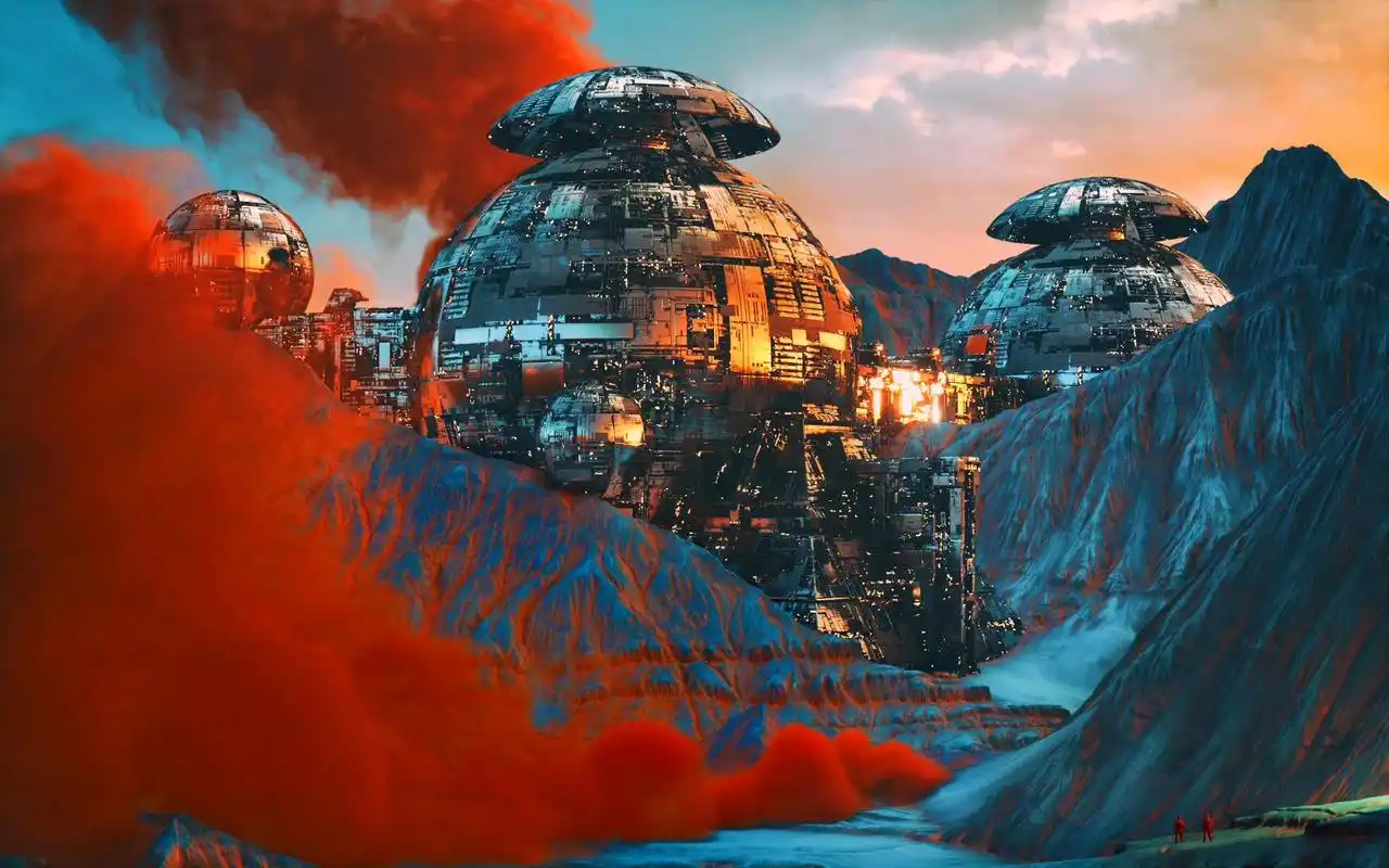 这些画作都充满了想象力和未来感,让人仿佛置身于另一个世界