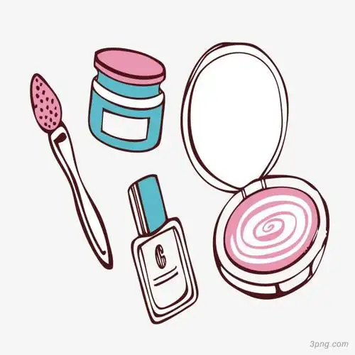 化妆品png素材透明免抠图片卡通手绘