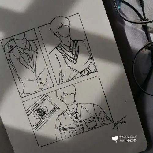 47海报风简笔画丁程鑫78