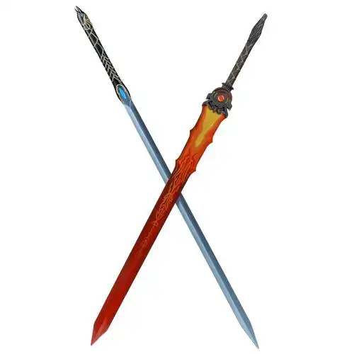 仙剑奇侠传4游戏武器道具模型 云天河 望舒剑羲和剑全金属未开刃 - 痕