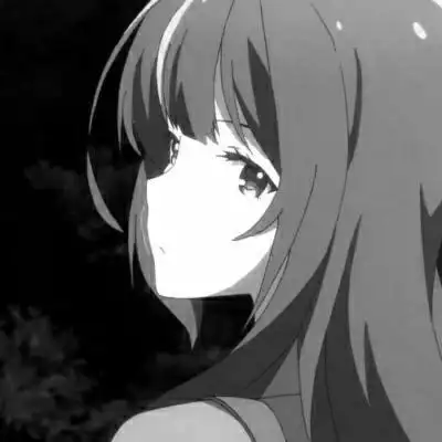 黑白忧郁风动漫女生头像
