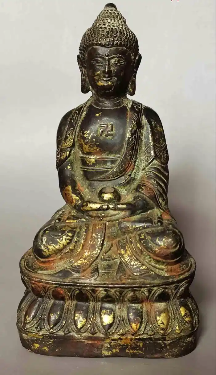 佛教文化# 明代鎏金铜佛像