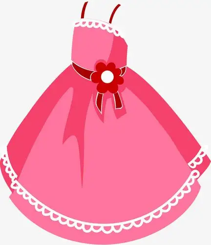 卡通卡通手绘粉色连衣裙