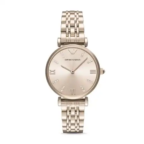 armani阿玛尼手表 满天星时尚腕表简约钢带石英表女表ar11059