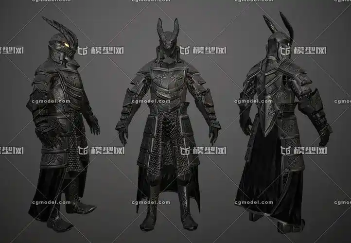 精致 龙纹盔甲 魔幻屠龙战士 2k贴图 暗黑使者 boss