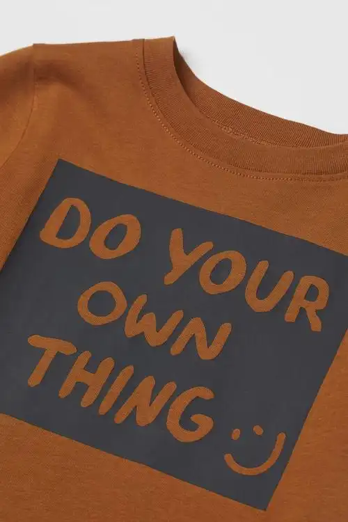 印花t恤 - 棕色/do your own thing| h&m cn