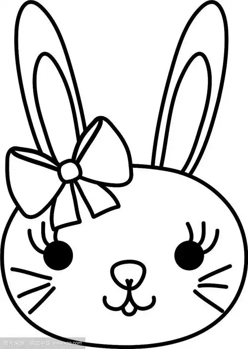 线可爱的雌性兔头动物