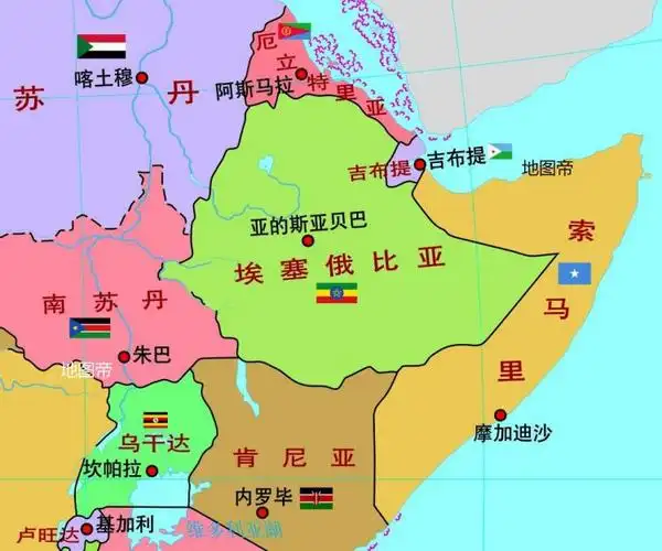 作为当时非洲罕见的非殖民地国,埃塞东北角是意大利控制的厄立特里亚