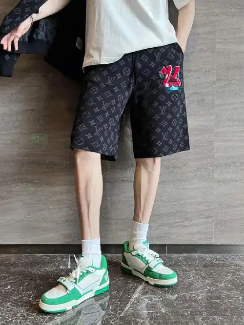 louisvuitton男士涂鸦老花毛织提花短裤