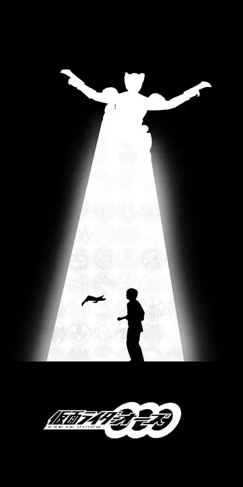 动漫黑白剪影海报