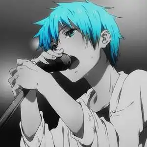 蓝发歌唱家_男生动漫头像图片_扣扣居