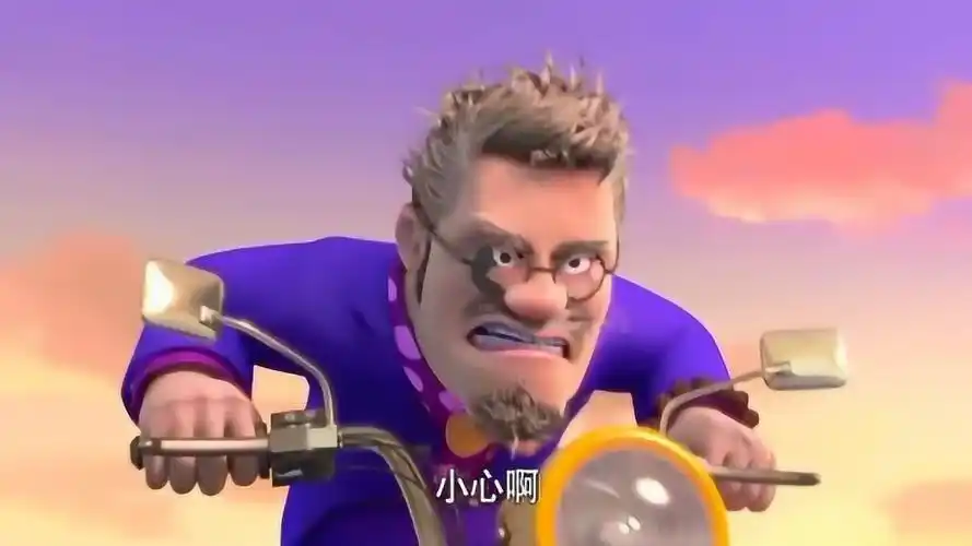 熊出没李老板骑个摩托车以为这样能追到光头强乘热气球走了