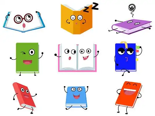 手绘卡通书拟人可爱书本图书元素