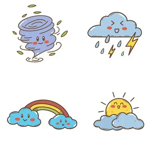 手绘天气表情小元素