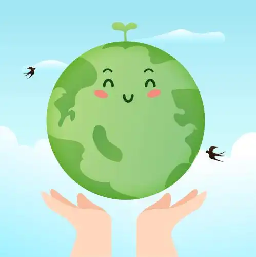 绿色地球矢量图 立春