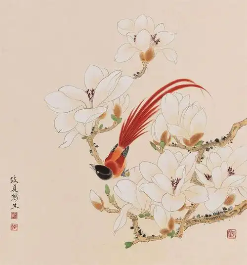 俞致贞工笔花鸟(二) - 美篇