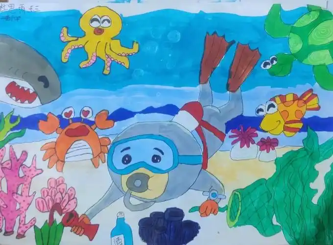 这些画作种类多样,除了手绘海报,手抄报等常见种类外,我们还收到了