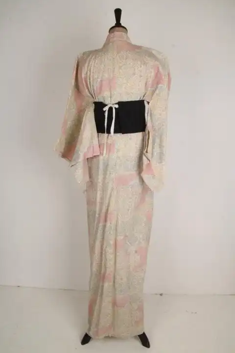 vintage古着日本传统民族服饰全印花付下浴衣和服写真舞台装18-92