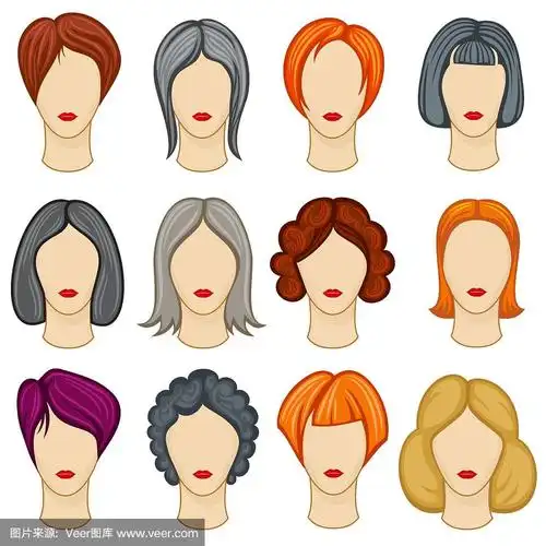 女性卡通发型系列