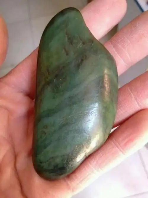 和田玉直闪石青玉—沙枣青