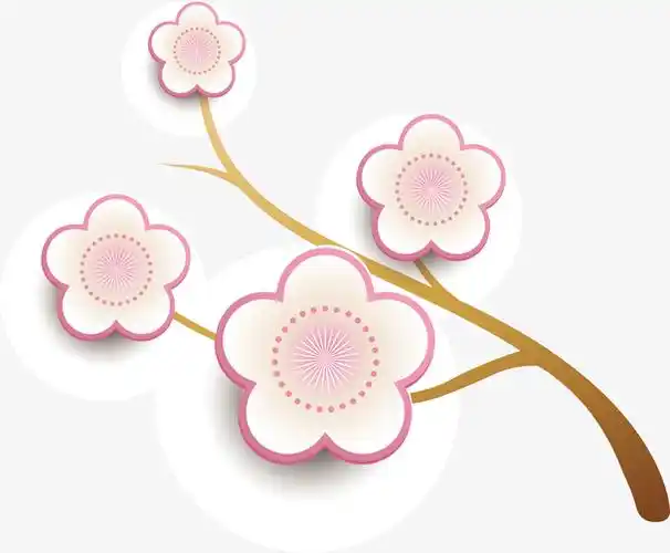 粉色清新微立体桃花