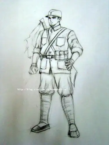 八路军打日本简笔画看的