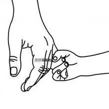 关于母爱的简笔画大手牵小手