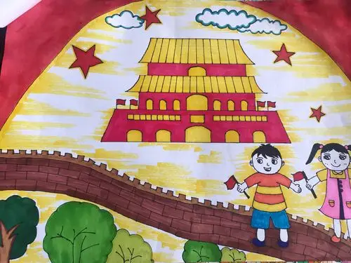 薛城区童心向祖国幼儿绘画作品欣赏